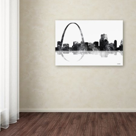 Trademark Fine Art Marlene Watson 'Gateway Arch St Louis MO Skyline BG-1' Canvas Art, 12x19 MW0134-C1219GG